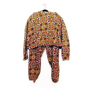 Lucy and Yak Matching Patterned Sweatpants &  Cropped Hoodie Size 4X